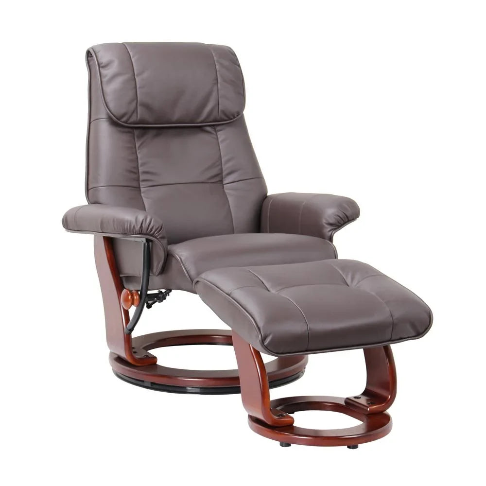 Brown Scandinavian Kona European-styled / and ottoman, recliner