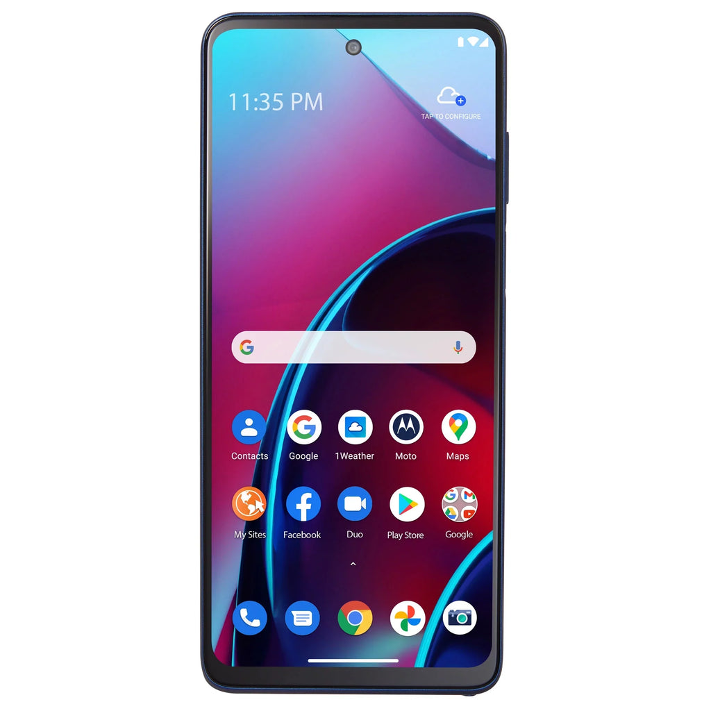 by Prepaid Stylus 128GB, G 4G to by Moto (2022), Total Motorola Verizon] Smartphone Verizon Blue- Total [Locked