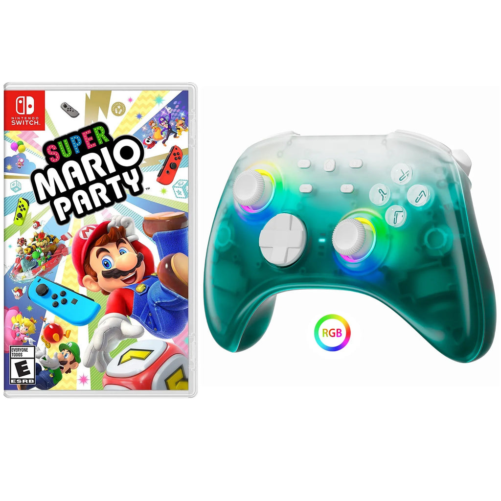 Pro Effect Joysticks with Party Hall Mario Switch/PC/IOS/Android/Steam Nintendo Triggers and Green Controller Upgraded Game Disc for Switch Super &