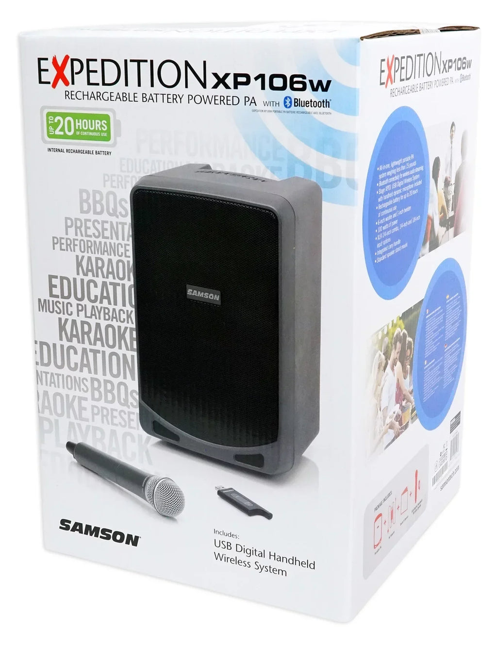 Yoga, Fitness Samson Workout, Portable 6" Rechargeable For Spin, Speaker+Mic