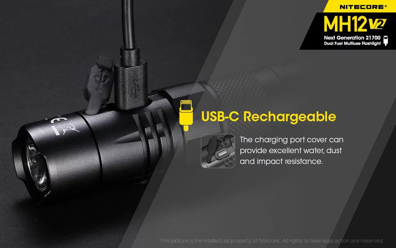 Combo: Battery 4000mAh Lumens Flashlight NL2140 -1200 + XP-L2 (Included) V2 MH12 Nitecore V6 21700 LED -21700 CREE Battery