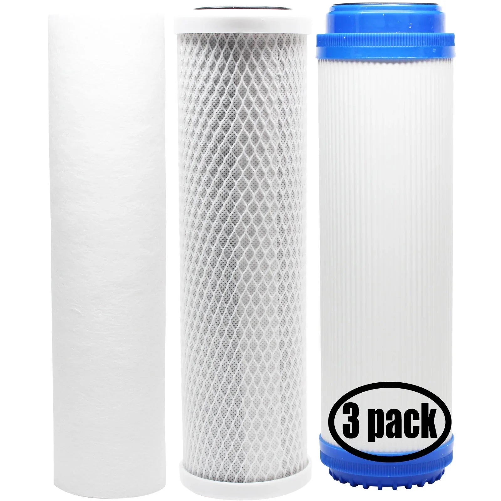 '- RO Kit Filter for for Includes Filter PP Denali & Sediment Replacement Block Filter, Pure Hydronix Filter Brand 3-Pack Carbon System GAC - HF3-10CLBK12