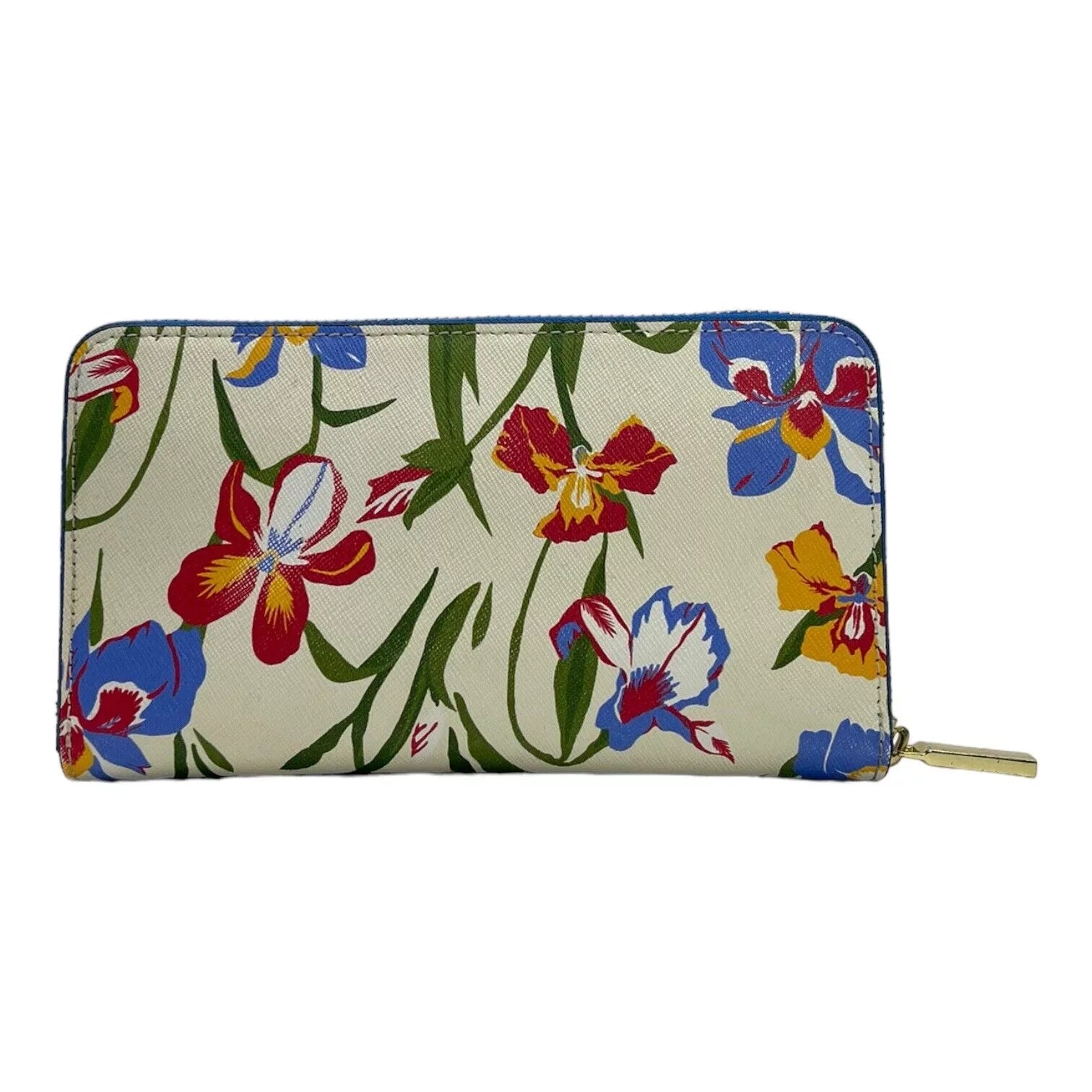 Bag Floral Painted Burch New in Zip Multi Flower Iris Continental Tory Wallet