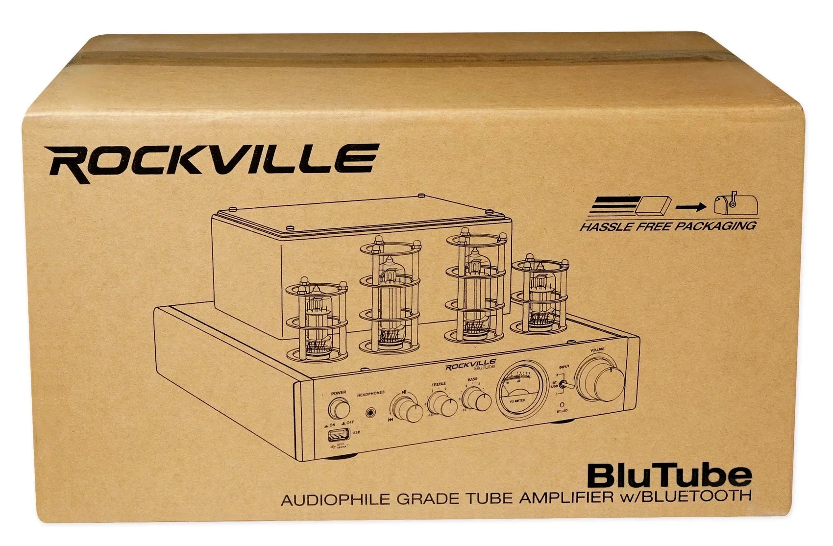 BluTube Theater Ceiling Amplifier/Home Rockville Speakers Receiver+(4) 8" Tube