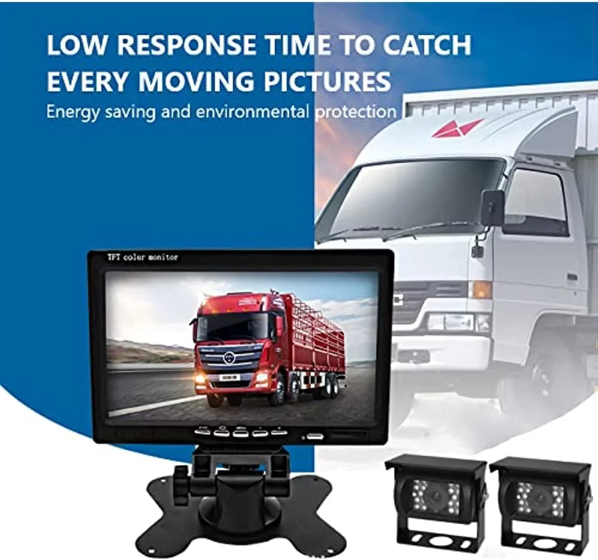 Camera 7 View Monitor Night for Trailers inch 2 Vision RV Truck System Camera Rear Bileeko with Bus Rearview