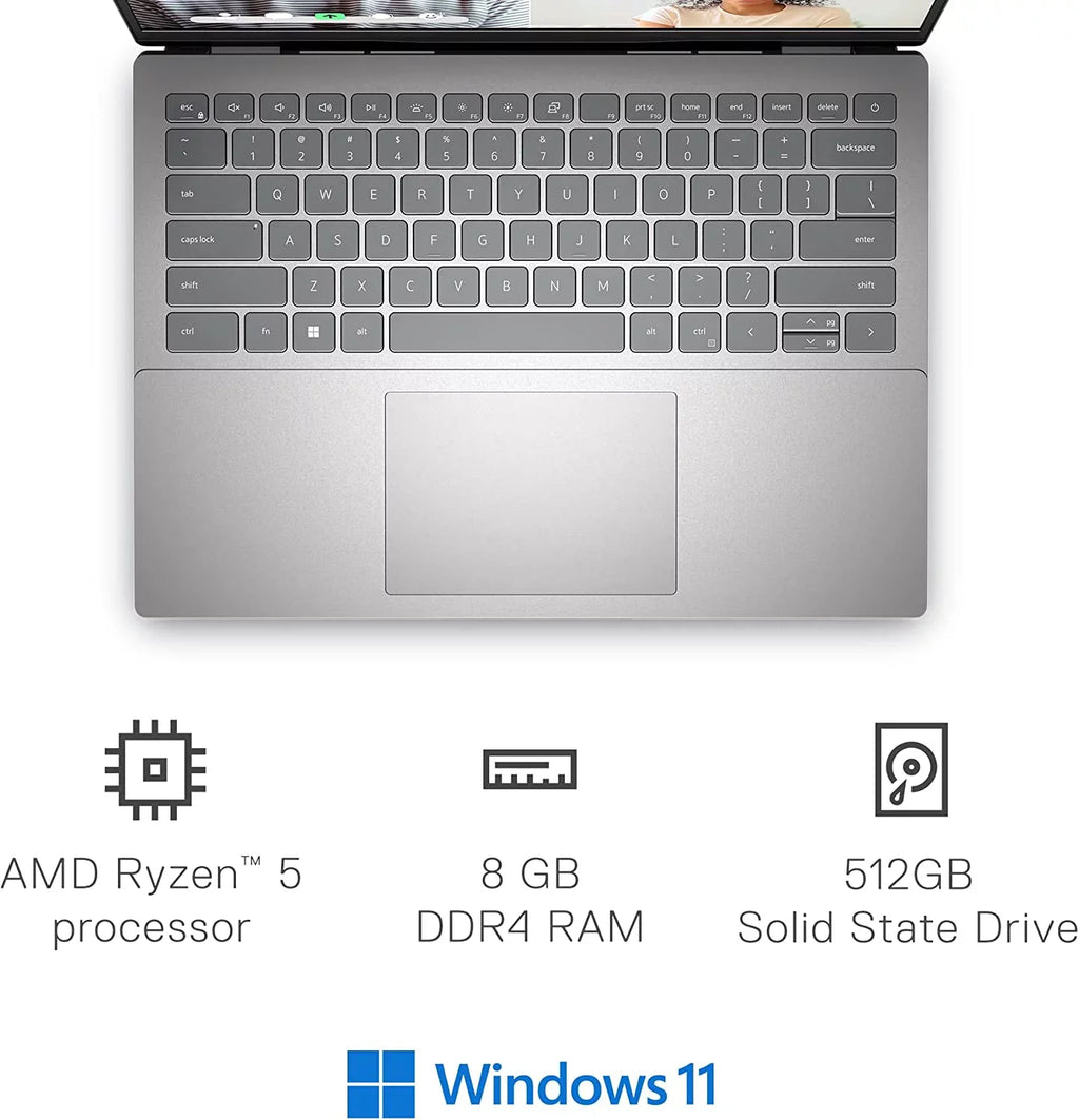 (Fair) RYZEN 5425 INSPIRON - FHD 16GB TOUCH SILVER 5625U 5 14" Pre-Owned DELL SSD 512GB