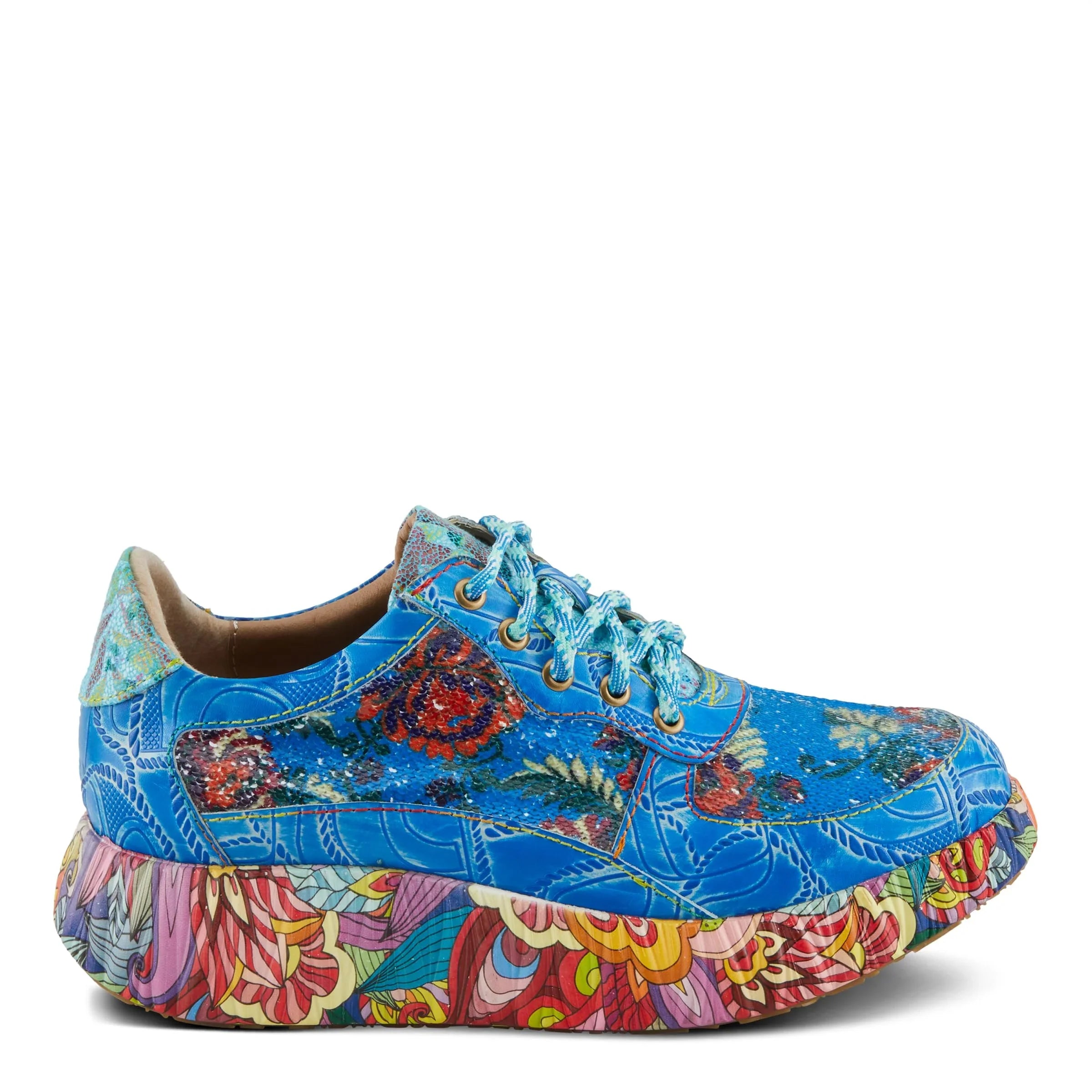 | Step Multi Energetic 42 Spring 10.5-11 Sneakers US EU Fashion Multicolored Blue / CAFFEY Women's Unique Patterns L'Artiste