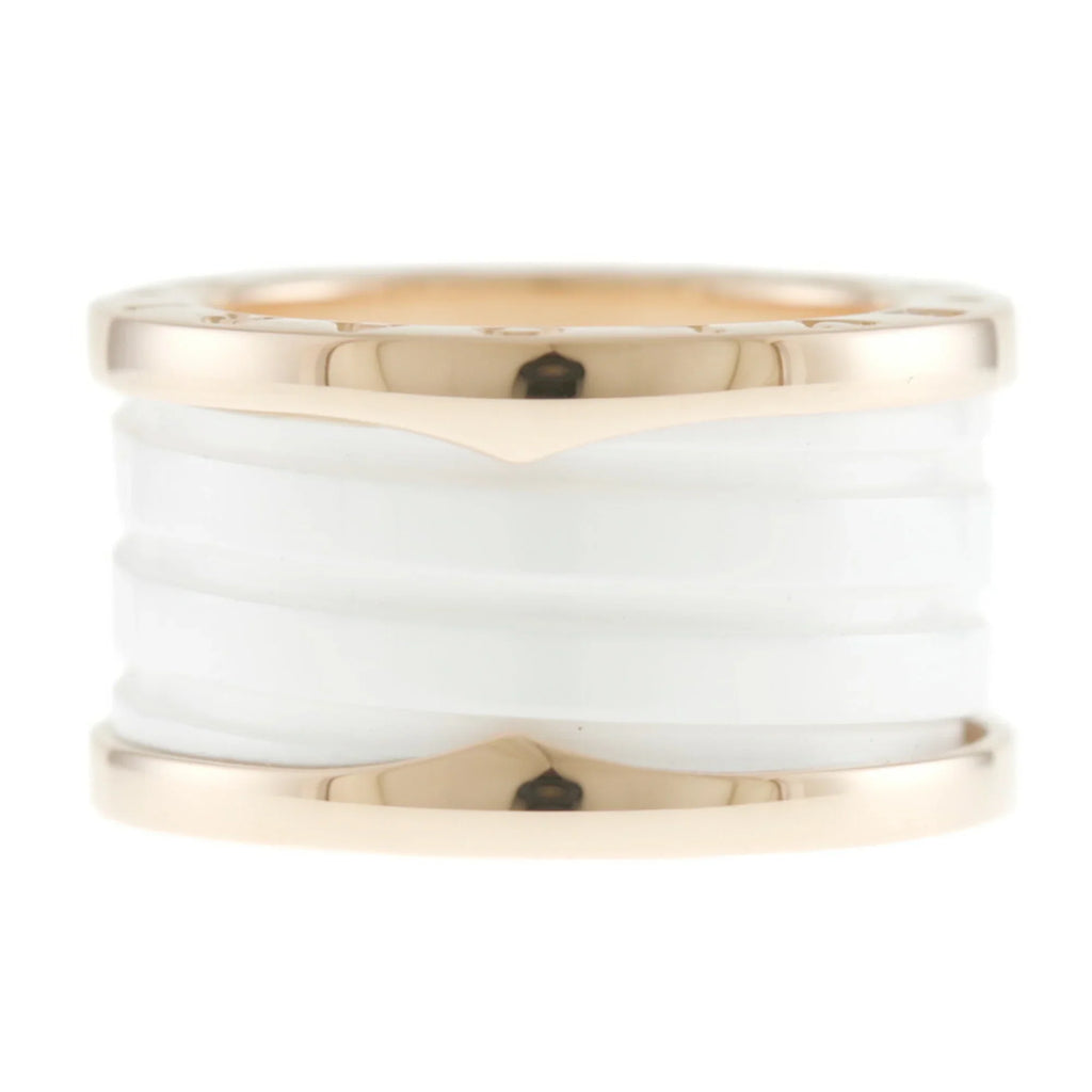 10 B-zero.1 BVLGARI No. Zero (Good) One B Band 18K Ceramic Pre-Owned Women's White Bvlgari 4 Ring