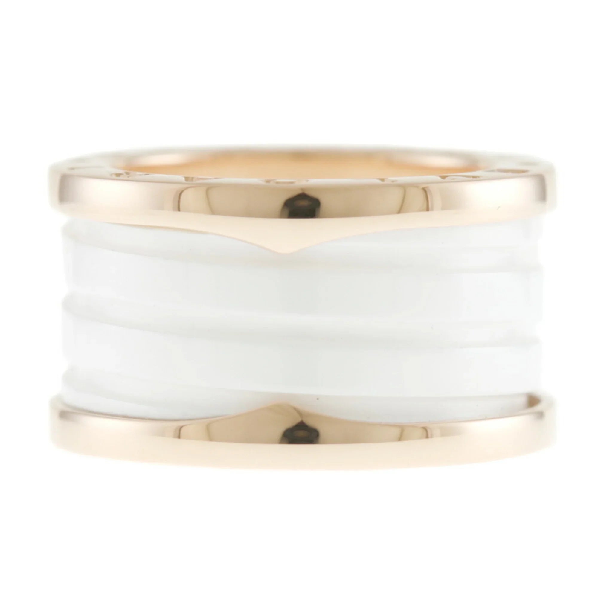 10 B-zero.1 BVLGARI No. Zero (Good) One B Band 18K Ceramic Pre-Owned Women's White Bvlgari 4 Ring