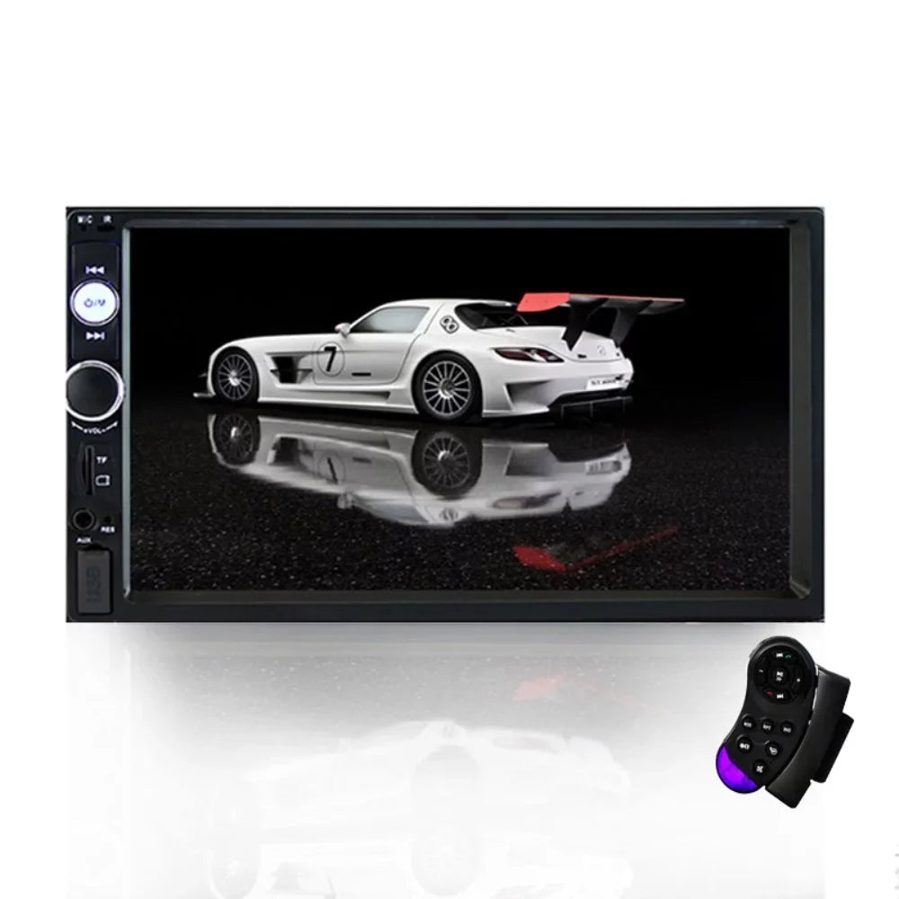Backup Car Stereo and with Player Compatible Radios Tukinala MP5 Carplay Link 7 Mirror Car Touch Double Inch Apple Bluetooth, with Stereo Auto, Camera, Android Screen Din Input, Car with A/V