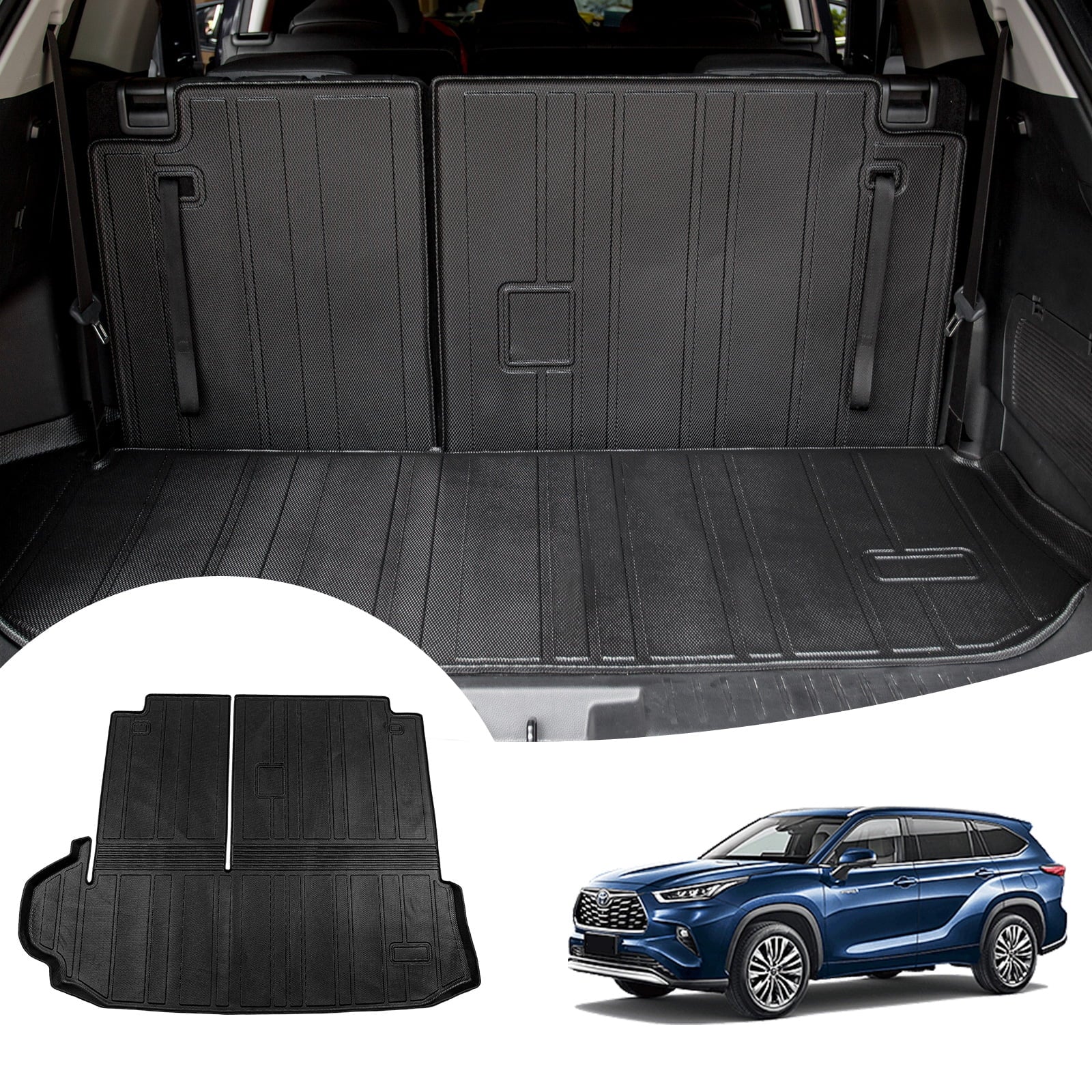 Toyota Trunk Mats Liner Backrest Highlander 2020-2024 Mat Car Cargo Highlander Fit Accessories with
