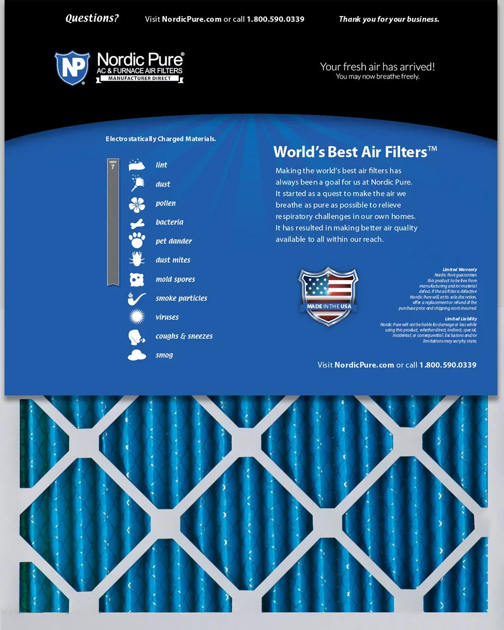 Pack 14x25x1 MERV Filters 12 (13_1/2x24_1/2) Air 7 Pleated